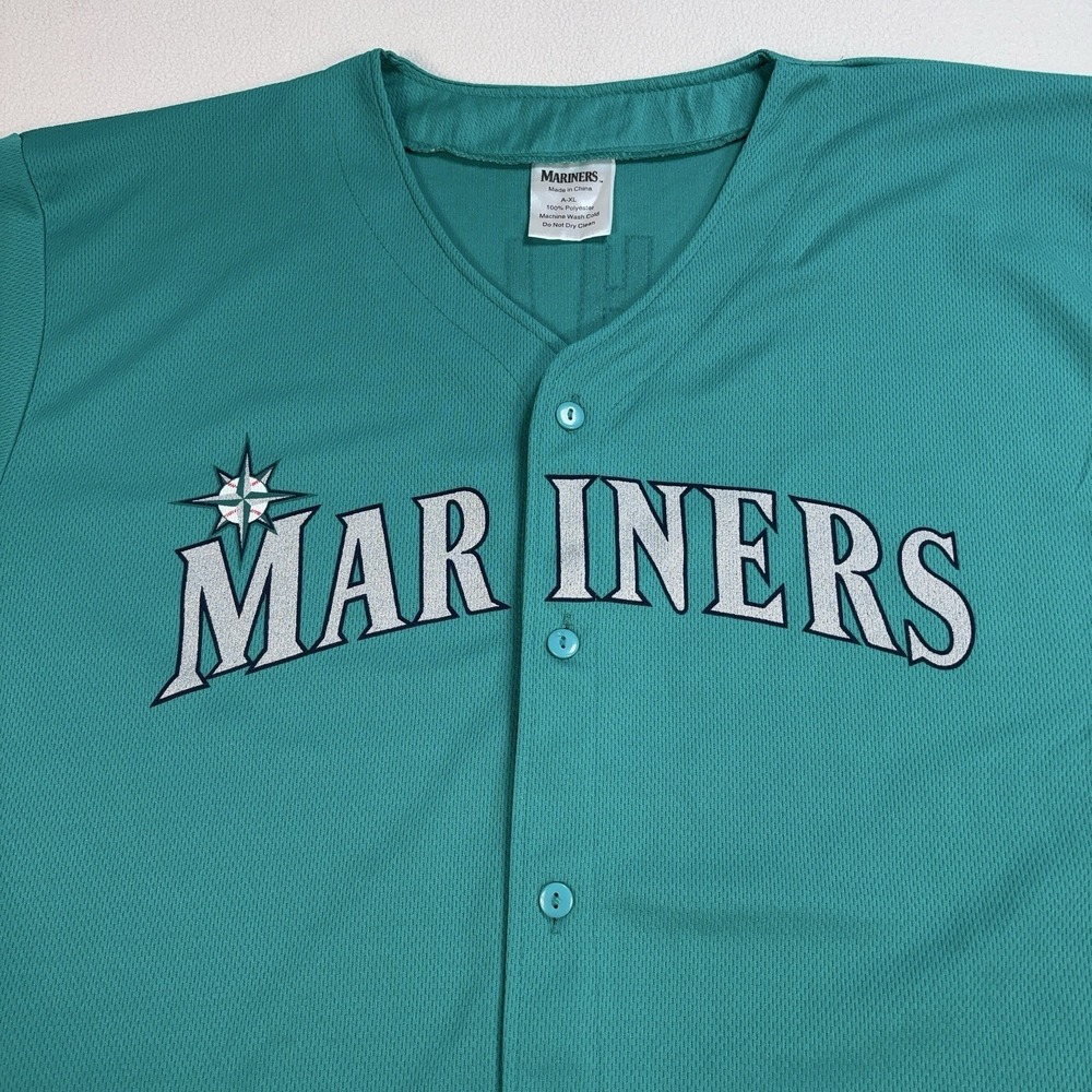 Seattle Mariners Ichiro Baseball Jersey Men's XL Teal 51 Lightweight‎ 2011 - Picture 4 of 13